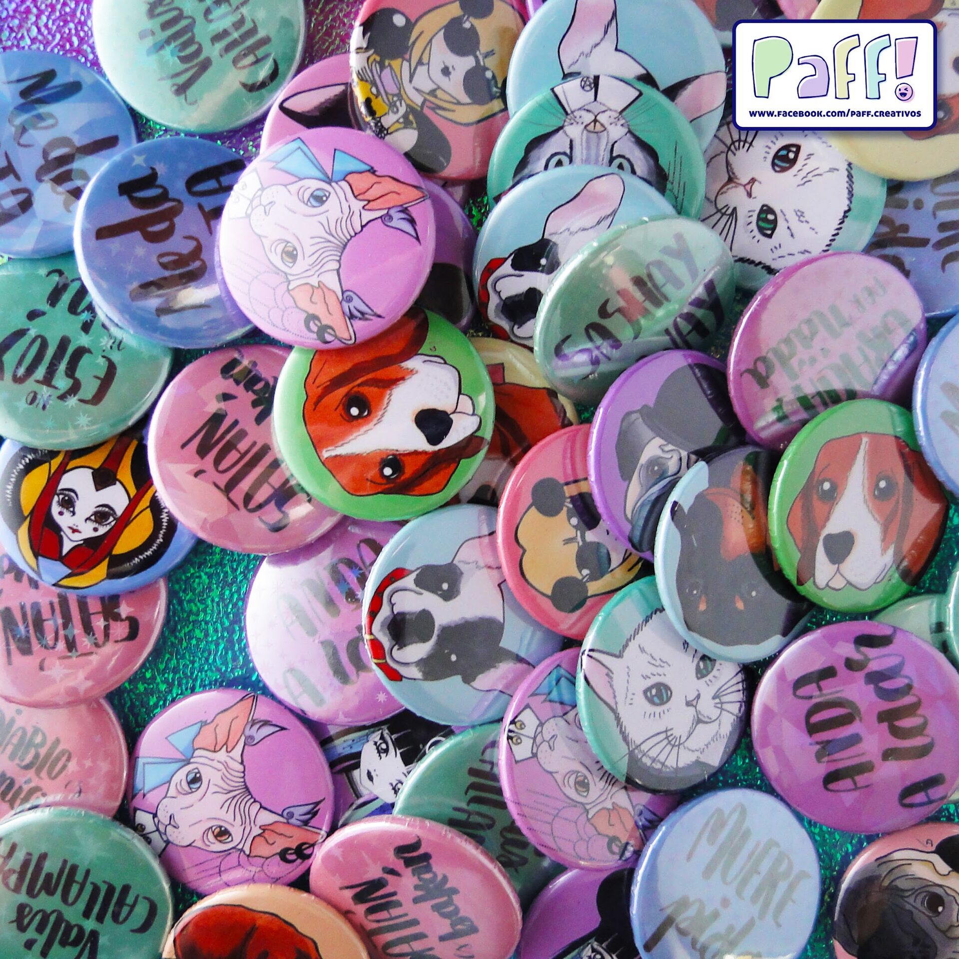 Referencia visual de chapitas personalizadas PAFF